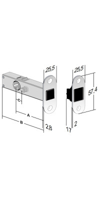 Mod. L55T (privacy) latch