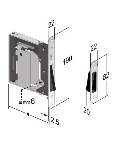Door Handles Bonaiti B No Ha mini 937 (privacy)