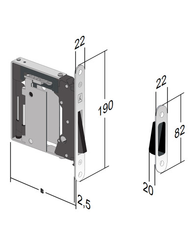 Door Handles Bonaiti B No Ha mini 938 (passage)